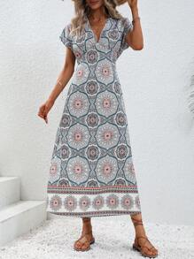 SHEIN VCAY Đầm Hoa Tất cả trên in Boho - Nhiều màu - Xem 4