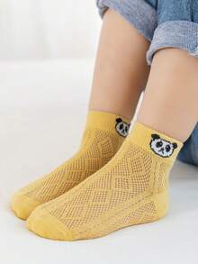 5雙男嬰卡通小熊和熊貓圖案襪子適用於日常生活 - 彩色 - 查看 6