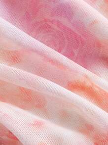 SHEIN MOD Tie Dye Ruched Bandana Hem Crop Tube Top