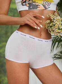 SHEIN 5 chiếc quần short thắt lưng bằng băng chữ cái - Nhiều màu - Xem 6