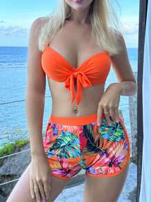 Swim DD+ Bộ Bikini Nữ Thắt nút Nhiệt đới - Nhiều màu - Xem 6