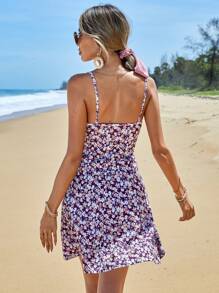 RueChic Abito con bretelle sottile con stampa fiorellini