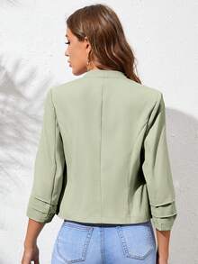 SHEIN Clasi 素色開門襟西裝外套 - 薄荷綠 - 查看 2