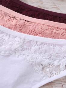6件蕾絲拼接內褲套裝 - 彩色 - 查看 6