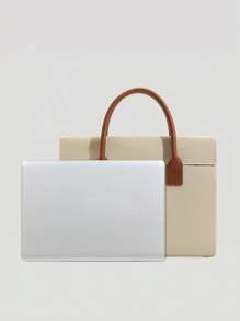 Minimalist Laptop Bag Double Handle Laptop Sleeve Computer Bag For School Student Classroom Laptop Bags Classroom Bags Teacher Storage Bags Classroom Organizer Bags - Khaki - View 4