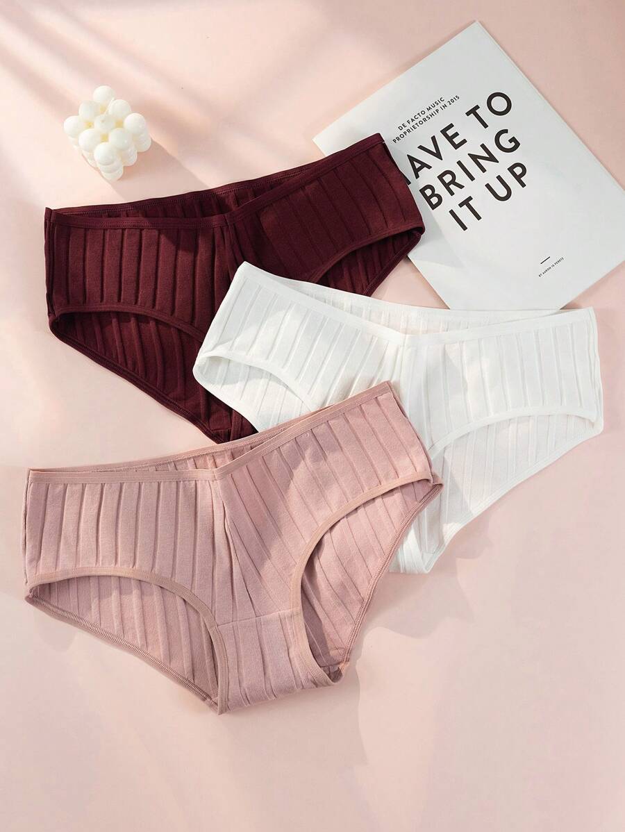 Plus 3pack Ribbed Knit Panty - Multicolor - View 1