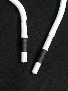 Manfinity Homme Men Drawstring Waist Zip Pocket Shorts - Black - View 7