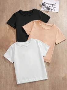 RueChic Toddler Boys 3pcs Solid Tee - Multicolor - View 1