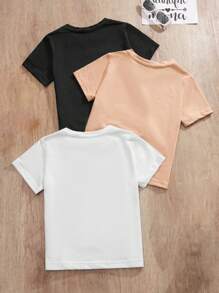 RueChic Toddler Boys 3pcs Solid Tee - Multicolor - View 2