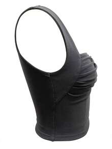 Solid Ruched Bustier Tank Top