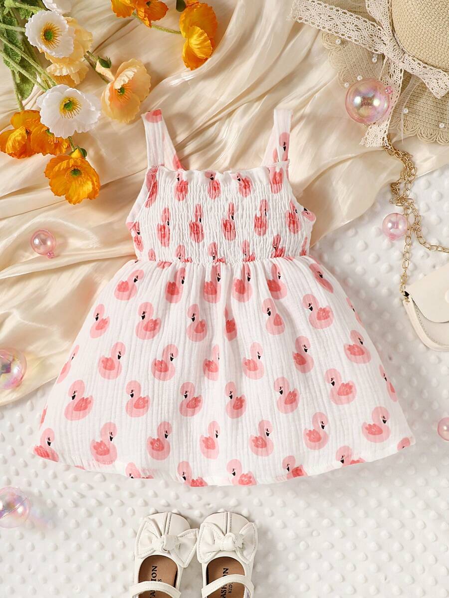 Baby Allover Print Cami Dress - White - View 1