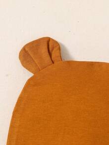 Newborn Baby Lion Print Contrast Binding Jumpsuit - White - View 7