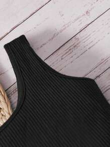 SHEIN Tween Girl One Shoulder Top & Geo Print Paperbag Waist Belted Shorts - Multicolor - View 4