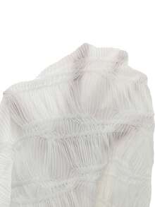 SHEIN VCAY Áo khoác và áo lót dành cho xe tăng nữ Tương phản ren Buộc lại màu trơn Giải trí - trắng - Xem 7