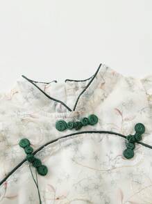 小女童印花流蘇細節連衣裙 - 白色 - 查看 4