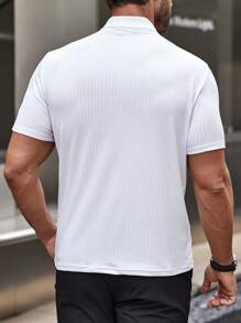 Manfinity Homme 男士1/4拉鍊POLO衫 - 白色 - 查看 2