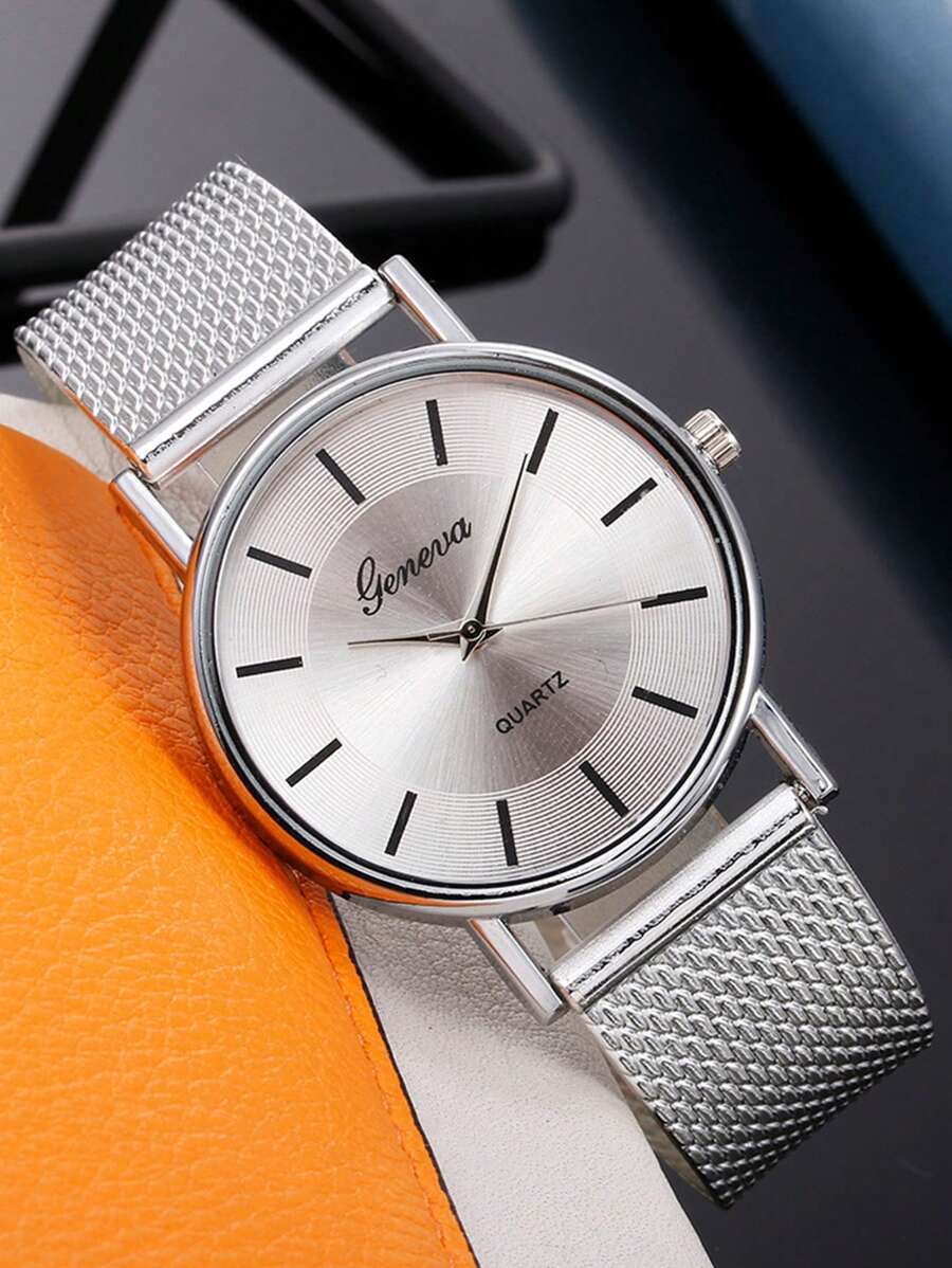 Đồng hồ thạch anh con trỏ tròn - Bạc - Xem 1