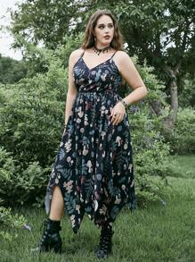 Inna Moreva Fairycore Váy yếm in hình nấm Plus cho mùa hè - màu đen - Xem 4