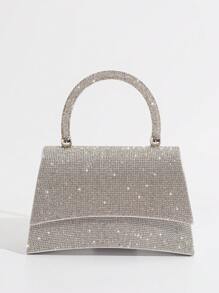 Rhinestone Evening Bag, Elegant Handheld Clutch Bag For Gala, Party, Ball Event, Matching Formal Dress, Versatile - Silver - View 2