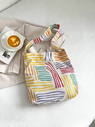 條紋圖案流浪包休閒中等