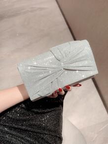 Moonlit EveBag Quyến rũ, Thanh lịch, Tinh tế, Yên tĩnh Sequin sang trọng, Phong cách, Sang trọng, Sáng bóng Túi phong bì long lanh Chi tiết xoắn Túi buổi tối quyến rũ, Túi ăn tối cho cô gái dự tiệc, phụ nữ, cô dâu Hoàn hảo cho bữa tiệc, đám cưới, vũ hội, bữa tối/tiệc - Bạc - Xem 3