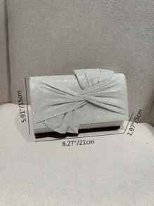 Moonlit EveBag Quyến rũ, Thanh lịch, Tinh tế, Yên tĩnh Sequin sang trọng, Phong cách, Sang trọng, Sáng bóng Túi phong bì long lanh Chi tiết xoắn Túi buổi tối quyến rũ, Túi ăn tối cho cô gái dự tiệc, phụ nữ, cô dâu Hoàn hảo cho bữa tiệc, đám cưới, vũ hội, bữa tối/tiệc - Bạc - Xem 9