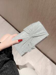 Moonlit EveBag Quyến rũ, Thanh lịch, Tinh tế, Yên tĩnh Sequin sang trọng, Phong cách, Sang trọng, Sáng bóng Túi phong bì long lanh Chi tiết xoắn Túi buổi tối quyến rũ, Túi ăn tối cho cô gái dự tiệc, phụ nữ, cô dâu Hoàn hảo cho bữa tiệc, đám cưới, vũ hội, bữa tối/tiệc - Bạc - Xem 10