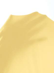 Aveloria Swiss Dot Knot Front Flounce Sleeve Ruffle Hem Dress - Yellow - View 4