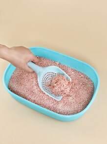 1入塑料貓砂勺配圓孔,寵物清潔工具,隨機顏色 - 彩色 - 查看 2