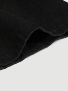 SHEIN Chicas adolescentes Jeans de pierna amplia desgarro - Negro - Ver 6