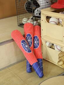 nicovaer 1 pieza Juguete de felpa para mascota béisbol con diseño de murciélago - Rojo - Ver 4