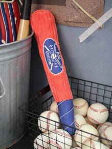 nicovaer 1 pieza Juguete de felpa para mascota béisbol con diseño de murciélago - Rojo - Ver 6