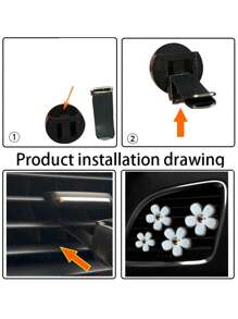 4pcs Flower Design Car Air Outlet Clip - Multicolor - View 7