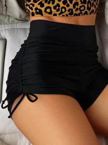 Swim Lushoire Summer Beach Leopard Drawstring Side Bikini - Multicolor - View 3