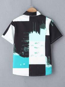 SHEIN Boys Colour Block Shirt Without Tee - Multicolor - View 2