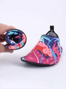 女士花卉圖案水運動戶外織物水襪 - 彩色 - 查看 2