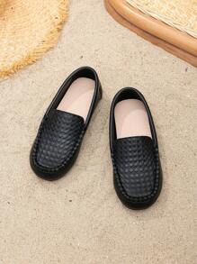 Mocasini Preppy Mocasini Geometrici In Relief pentru Fete Pentru Exterior - Negru - Vizualizare 1