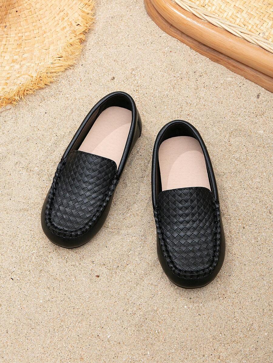 Mocasini Preppy Mocasini Geometrici In Relief pentru Fete Pentru Exterior - Negru - Vizualizare 1