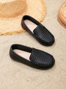 Mocasini Preppy Mocasini Geometrici In Relief pentru Fete Pentru Exterior - Negru - Vizualizare 2