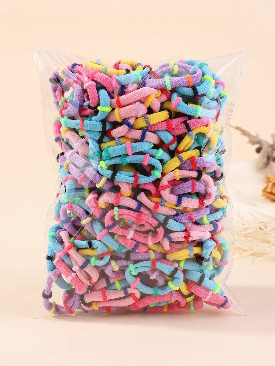 bilicaca 60pcs Candy Color Nylon Children Butterfly Hair Tie, Minimalist Party Hair Accessories For Girls