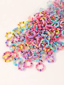 bilicaca 60pcs Candy Color Nylon Children Butterfly Hair Tie, Minimalist Party Hair Accessories For Girls