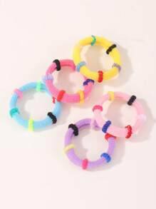 bilicaca 60pcs Candy Color Nylon Children Butterfly Hair Tie, Minimalist Party Hair Accessories For Girls