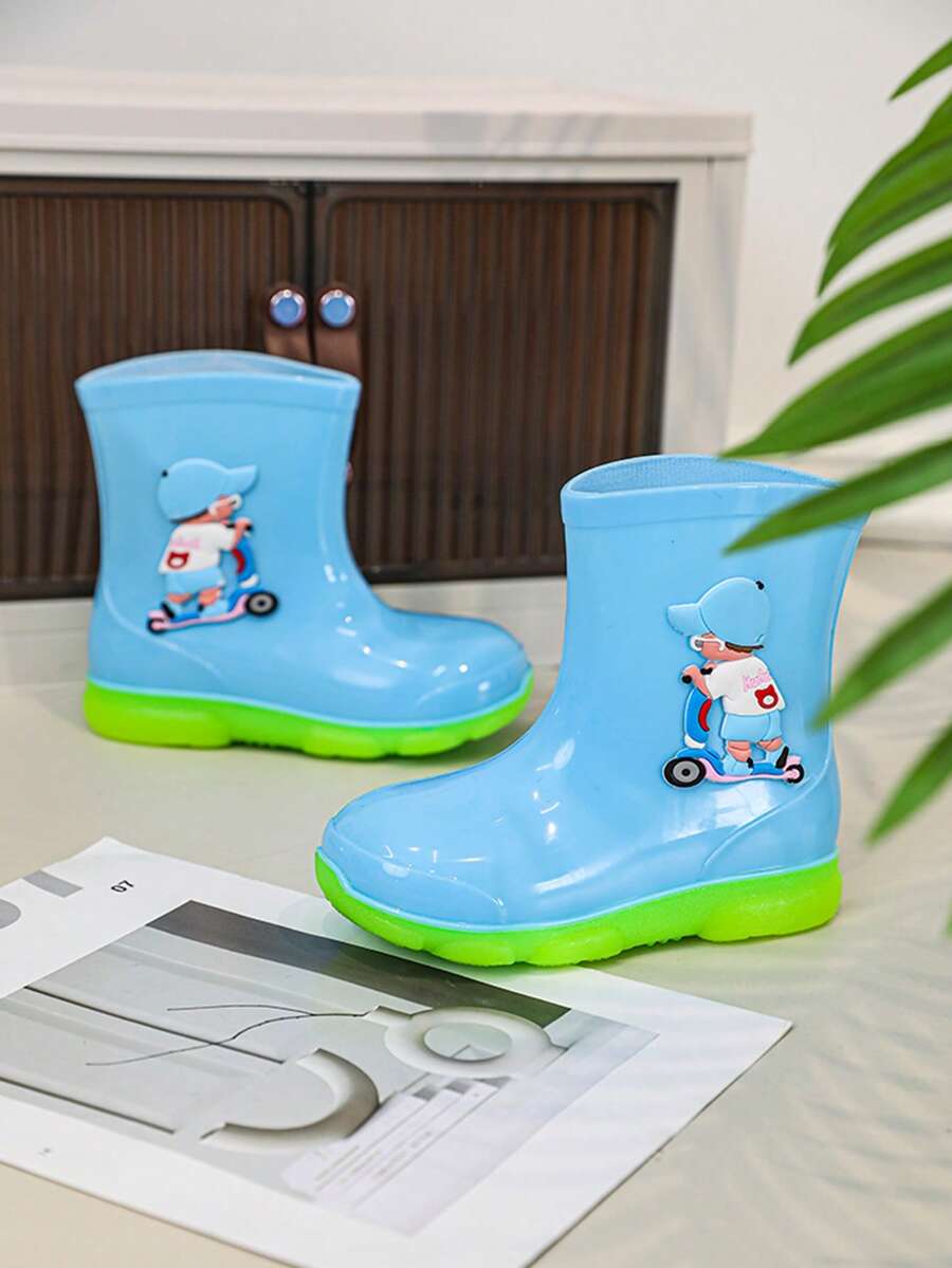 Cô gái Hình chi tiết Giày đi mưa cao cấp không thấm nước cho ngoài trời - Màu xanh lam - Xem 1