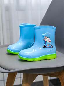 Cô gái Hình chi tiết Giày đi mưa cao cấp không thấm nước cho ngoài trời - Màu xanh lam - Xem 3