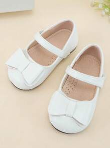 Girls Bow Decor Mary Jane Flats For Outdoor - White - View 4