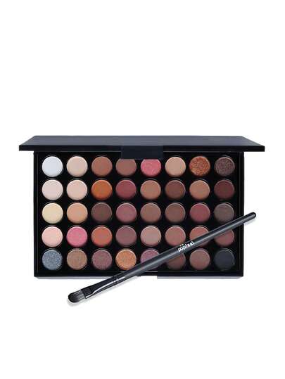 POPFEEL Palette d'ombres à paupières professionnelle 40 couleurs mate & scintillante avec pinceau à ombres à paupières