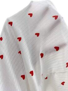 Heart Print Lace Trim Cami Romper - White - View 6