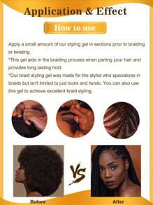 Gel para peinar el cabello acondicionamiento gel fuerte ribete control para trenzas - Amarillo - Ver 7