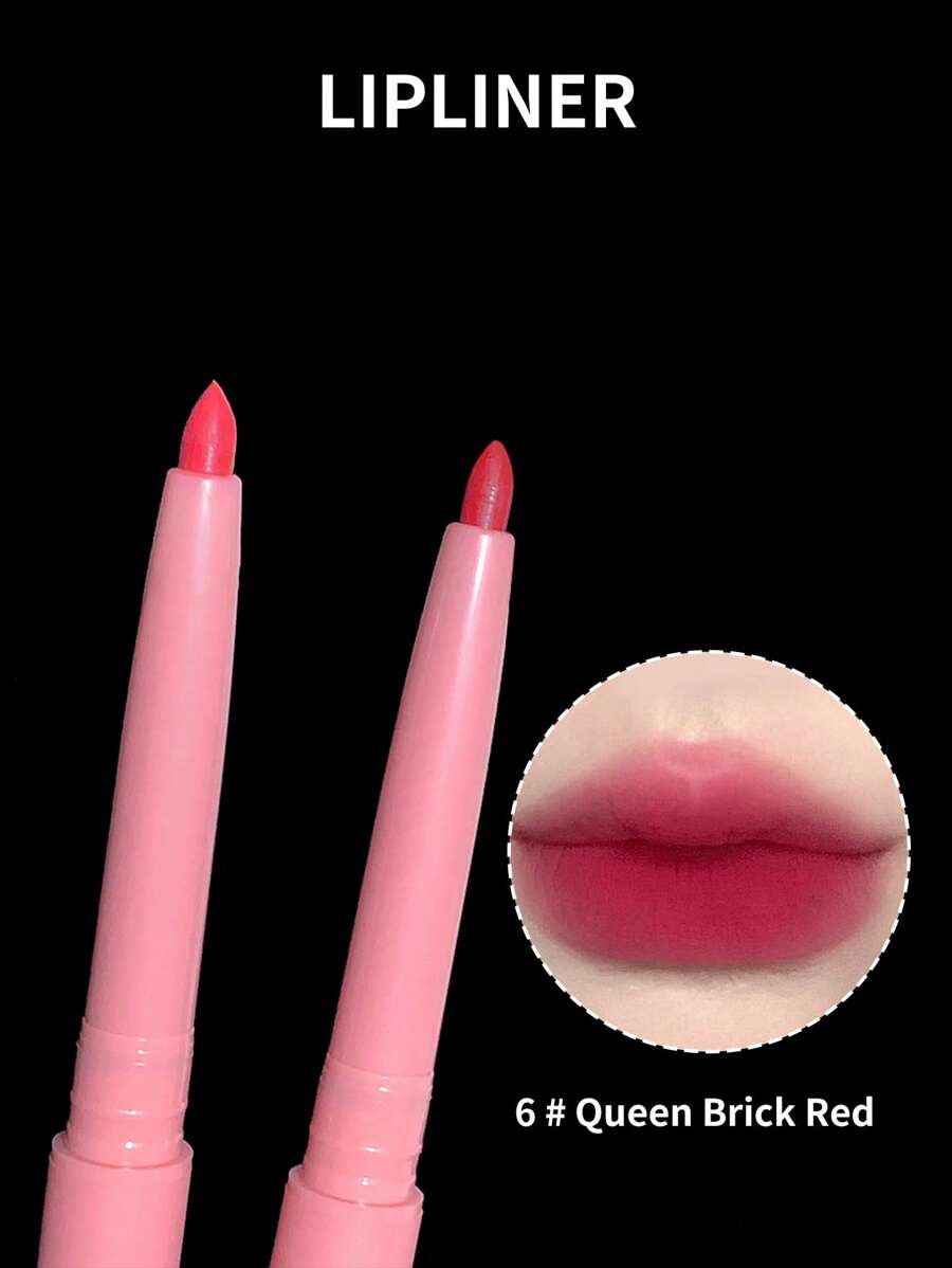 Gege Bear 啞光防水唇線筆,自然輪廓雕刻唇線筆持久唇線筆筆和唇彩 - 玫瑰紅 - 查看 1