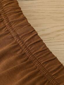 SHEIN Toddler Boys Cartoon Graphic Tee & Shorts Set - Brown - View 8